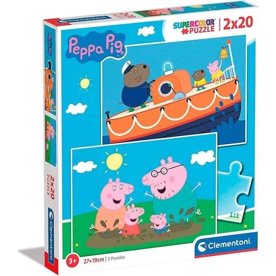 CLEMENTONI Pepin Schwein Puzzle 2x20 Teile