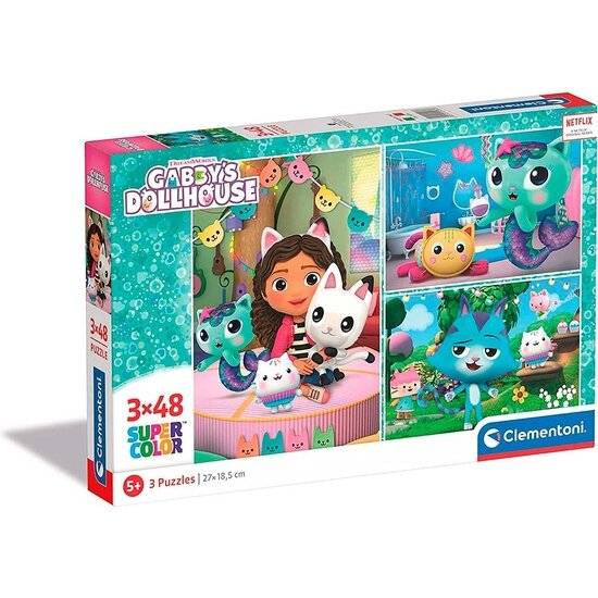 3 Puzzles mit 48 Teilen - Gaby's Dollhouse