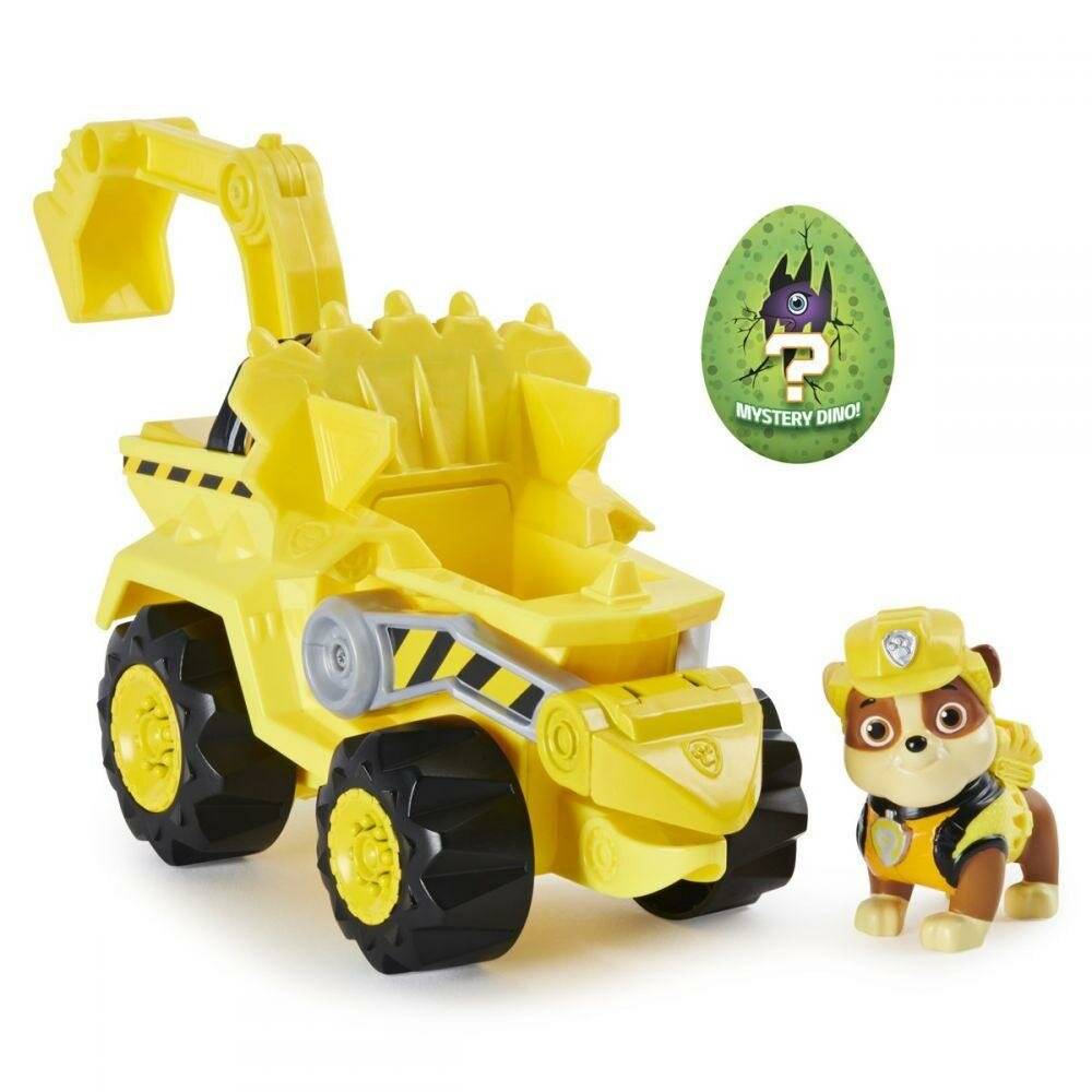 Paw Patrol, Dino Rescue Rubble Deluxe Friction Vehicle With Surprise Dinofigure