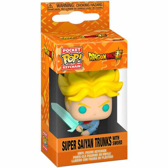 SCHLÜSSELANHÄNGER TASCHE POP DRAGON BALL SUPER SAIYAN TRUNKS MIT SCHWERT