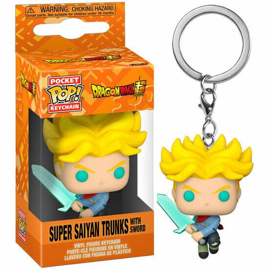 SCHLÜSSELANHÄNGER TASCHE POP DRAGON BALL SUPER SAIYAN TRUNKS MIT SCHWERT