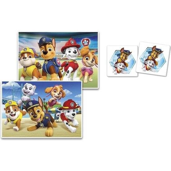 HUNDESTREIFE EDUKIT 4 SPIELE IN 1 MEMO + PUZZLE + DOMINO + WÜRFEL