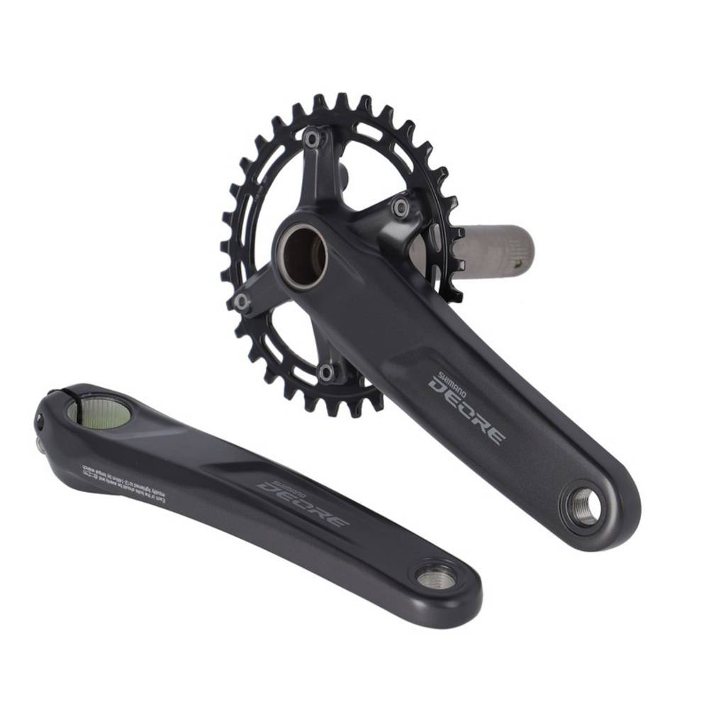 SHIMANO Kurbelgarnitur DEORE M5100-1, 32 Zähne, 175mm FCM5100-1, 2 Piece, 11-Fach o.Lagersch., schwarz (1 Set)