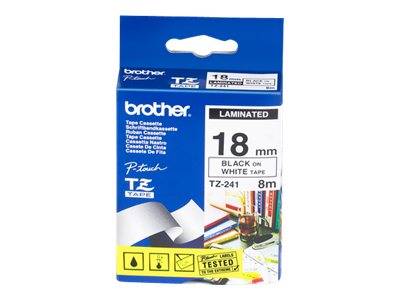 Brother - Schwarz auf Weiß - Rolle (1,8 cm x 8 m) laminiertes Band