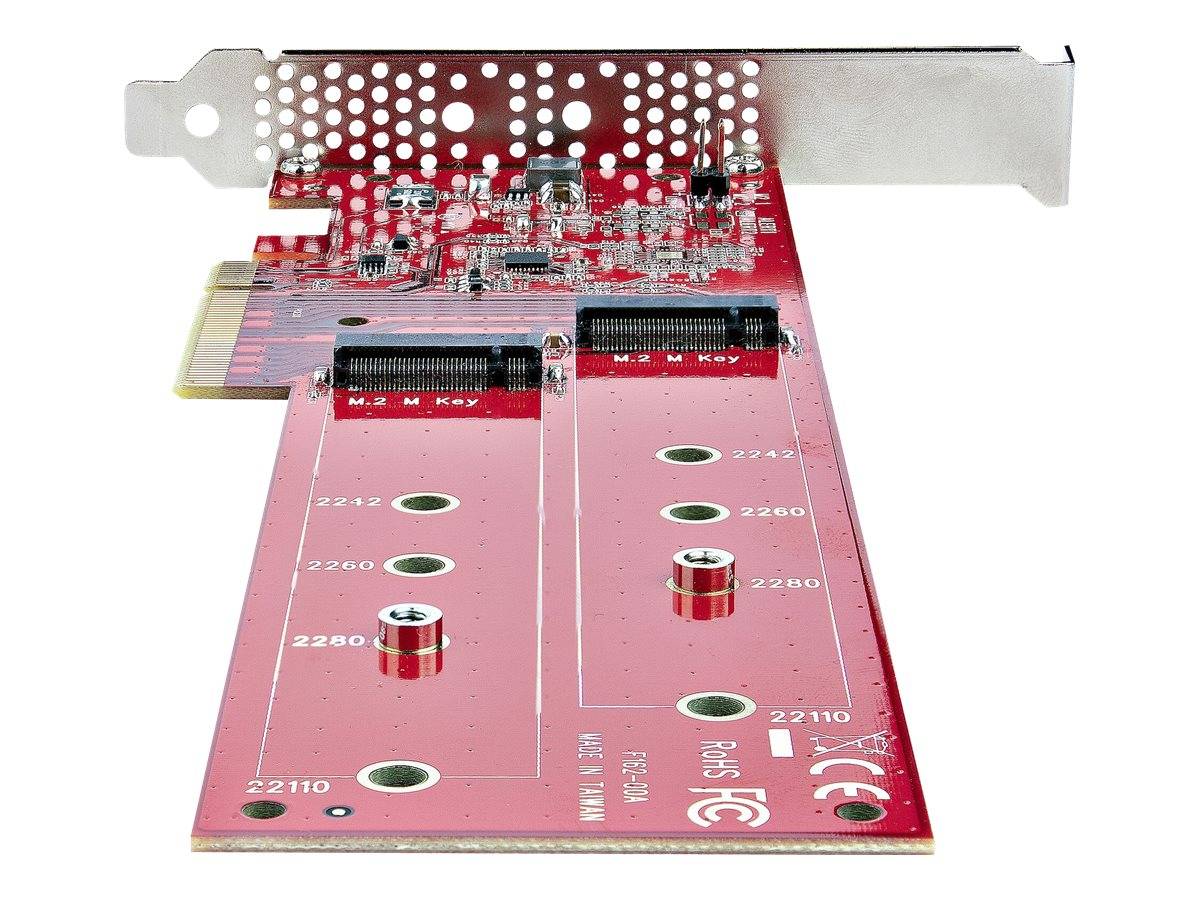 StarTech.com Dual M 2 PCIe AdapterKarte, PCIe x8/ x16 auf Dual AHCI oder NVMe M.2 SSDs, PCI Express 4.0, 7,8GB/s pro Lau