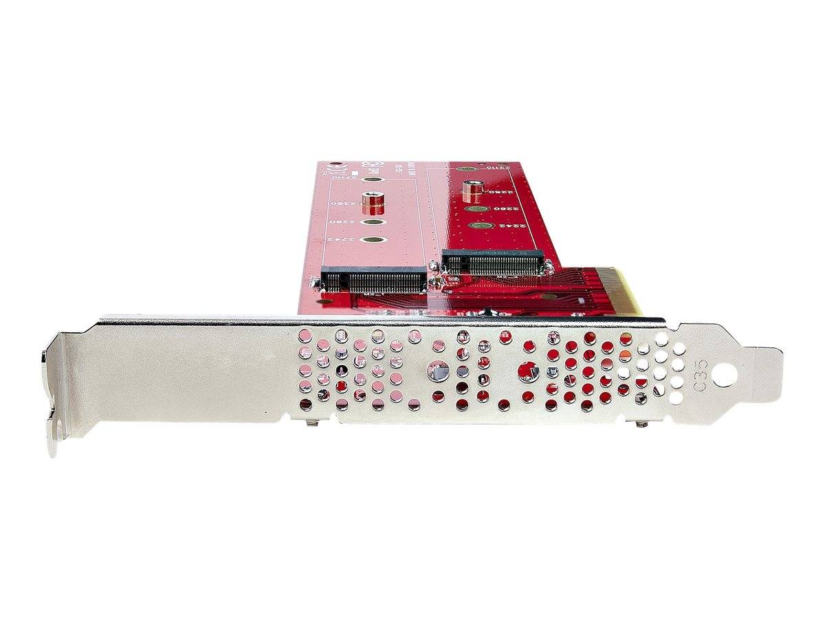 StarTech.com Dual M 2 PCIe AdapterKarte, PCIe x8/ x16 auf Dual AHCI oder NVMe M.2 SSDs, PCI Express 4.0, 7,8GB/s pro Lau