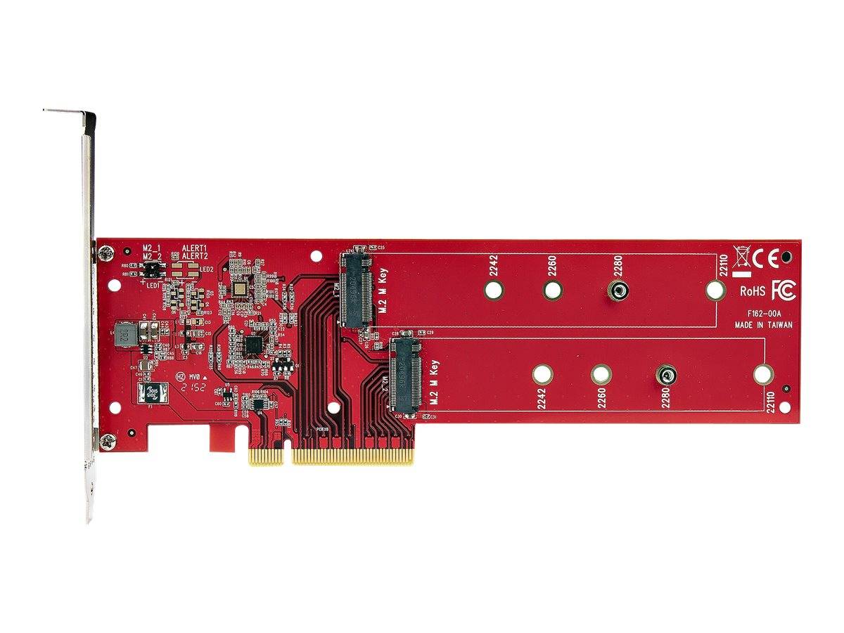 StarTech.com Dual M 2 PCIe AdapterKarte, PCIe x8/ x16 auf Dual AHCI oder NVMe M.2 SSDs, PCI Express 4.0, 7,8GB/s pro Lau