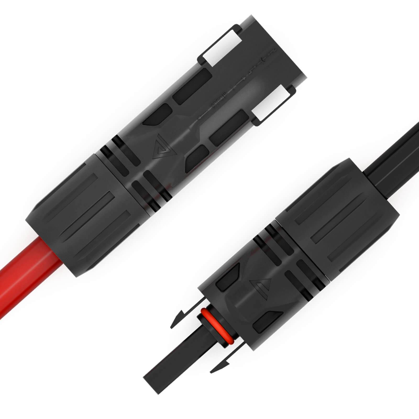 hb-digital 2x 2m Solarkabel Verlängerung 6mm2 mit Solar Stecker Solar Verlängerungskabel für Solarmodule 6 mm²