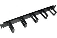 deXlan - Kabelführungsplatte für Schaltschrank - Schwarz - 1U - 48.3 cm (19"")