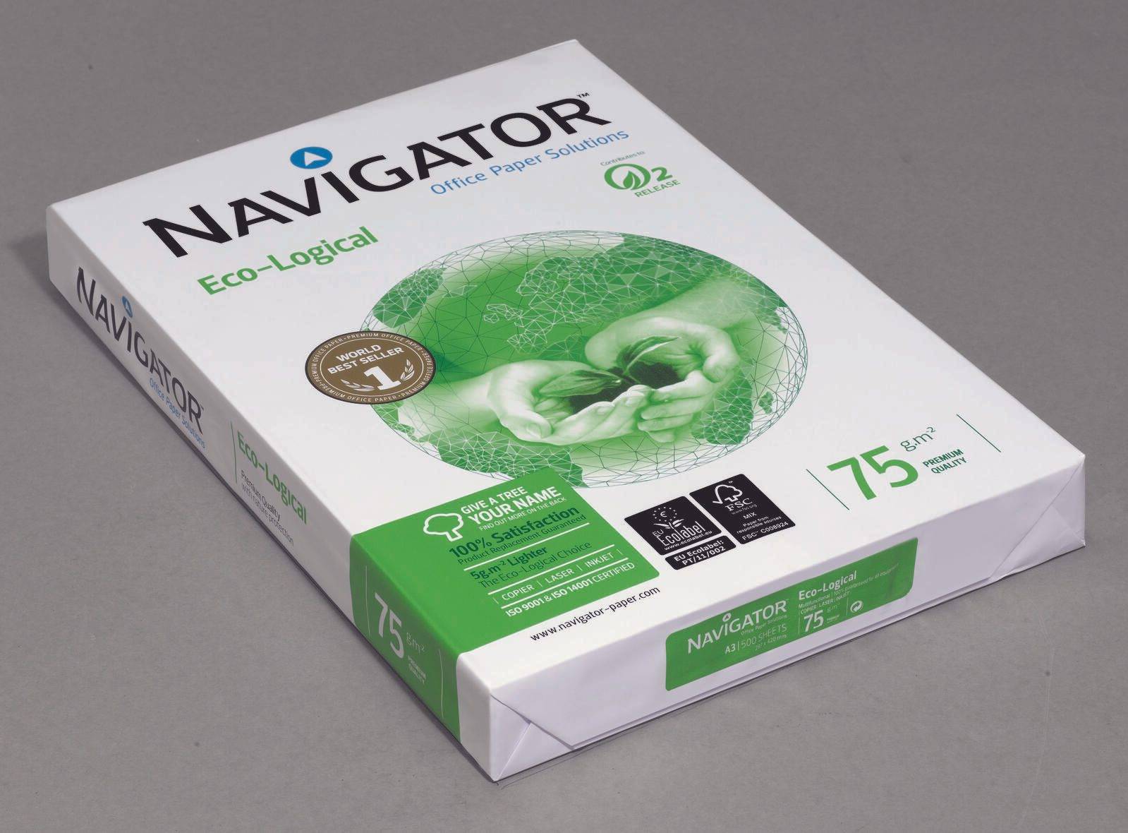 Navigator Kopierpapier Eco-Logical DIN A3 75 g/qm 500 Blatt - Normal/Kopierpapier - 75 g/m²
