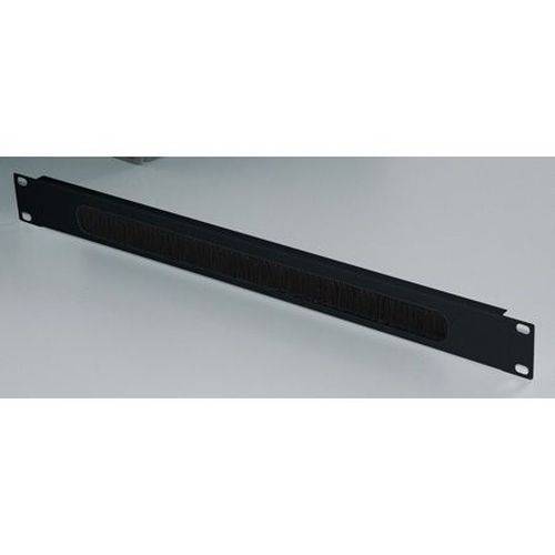 Triton 19" Kabeldurchführungsplatte mit Bürstenkamm, 1 HE, schwarz RAL 9005