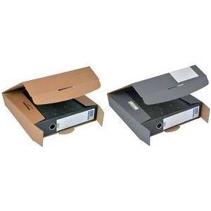 ColomPac Ordner-Versandkarton, grau, für schmale A4 Ordner mit Rückenbreite bis 50 mm, sicherer Steckverschluss