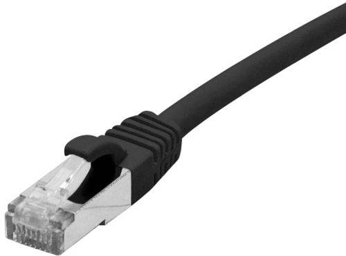 Dexlan Patchkabel Cat. 6A Class EA, S/FTP (PiMF), halogenfrei, mit Rastnasenschutz, schwarz, 3,0 m