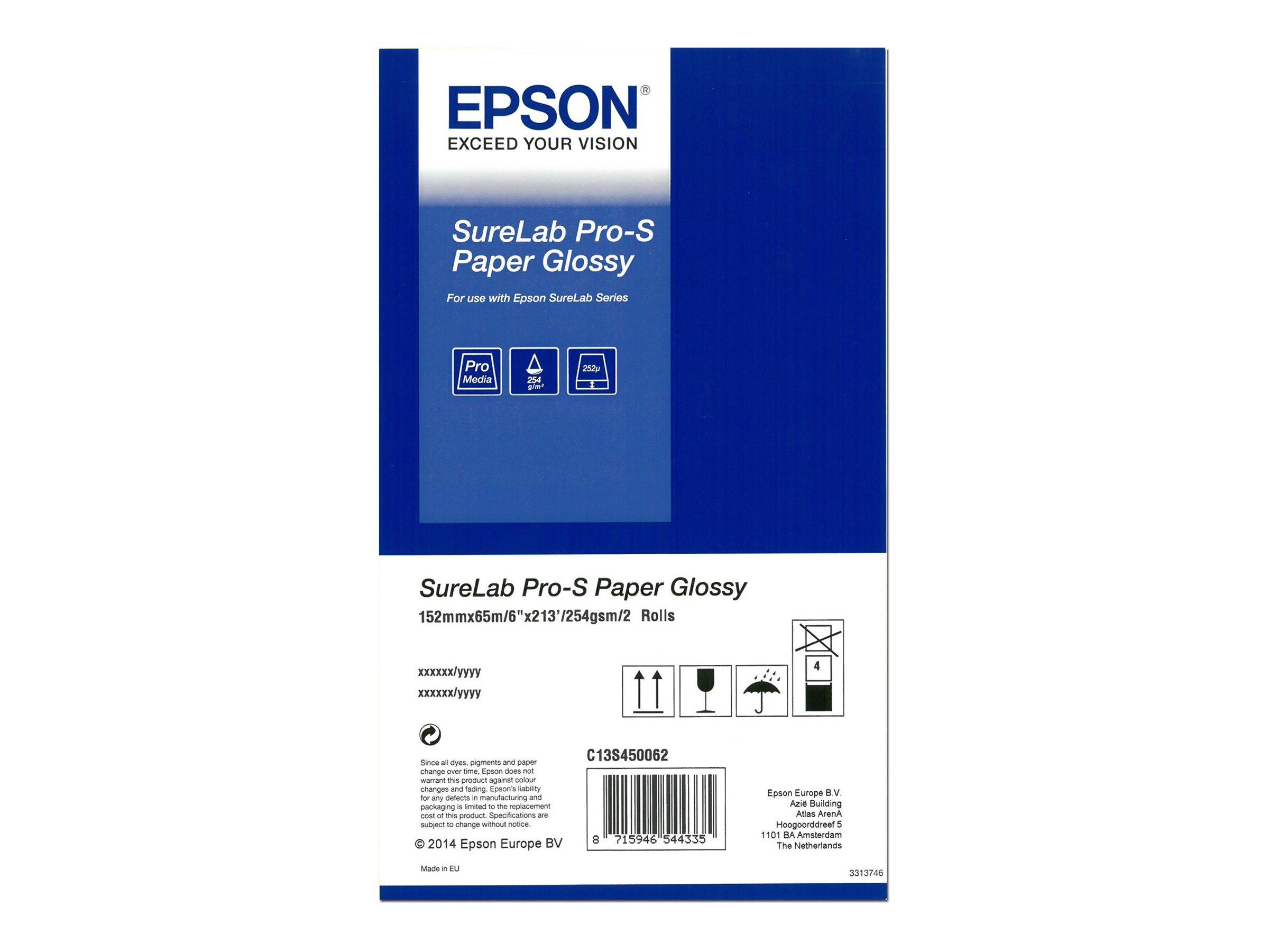 Epson SureLab Pro-S Paper Glossy - Glänzend - 252 Mikron - Rolle (15,2 cm x 65 m
