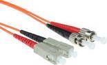 ACT 3 meter LSZH Multimode 50/125 OM2 fiber patch cable duplex with SC and ST connectors