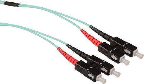 ACT 10 meter Multimode 50/125 OM3 duplex ruggedized fiber cable with SC connectors