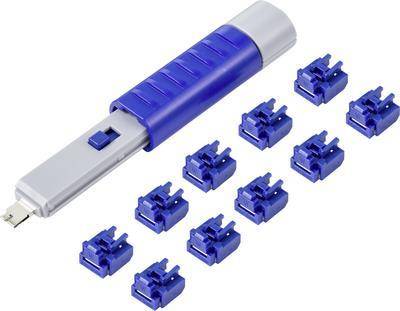 Renkforce RJ45 LAN Port Schloss RF-4695234 10er Set Silber-Blau inkl