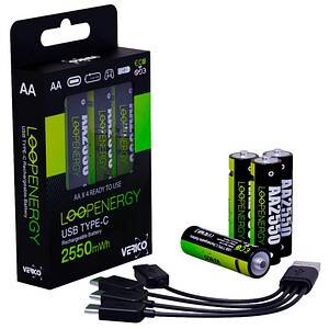 Verico LoopEnergy USB-C Mignon AA -Ak - Akku - Mignon (AA) - 1.700 mAh - 1,5 V