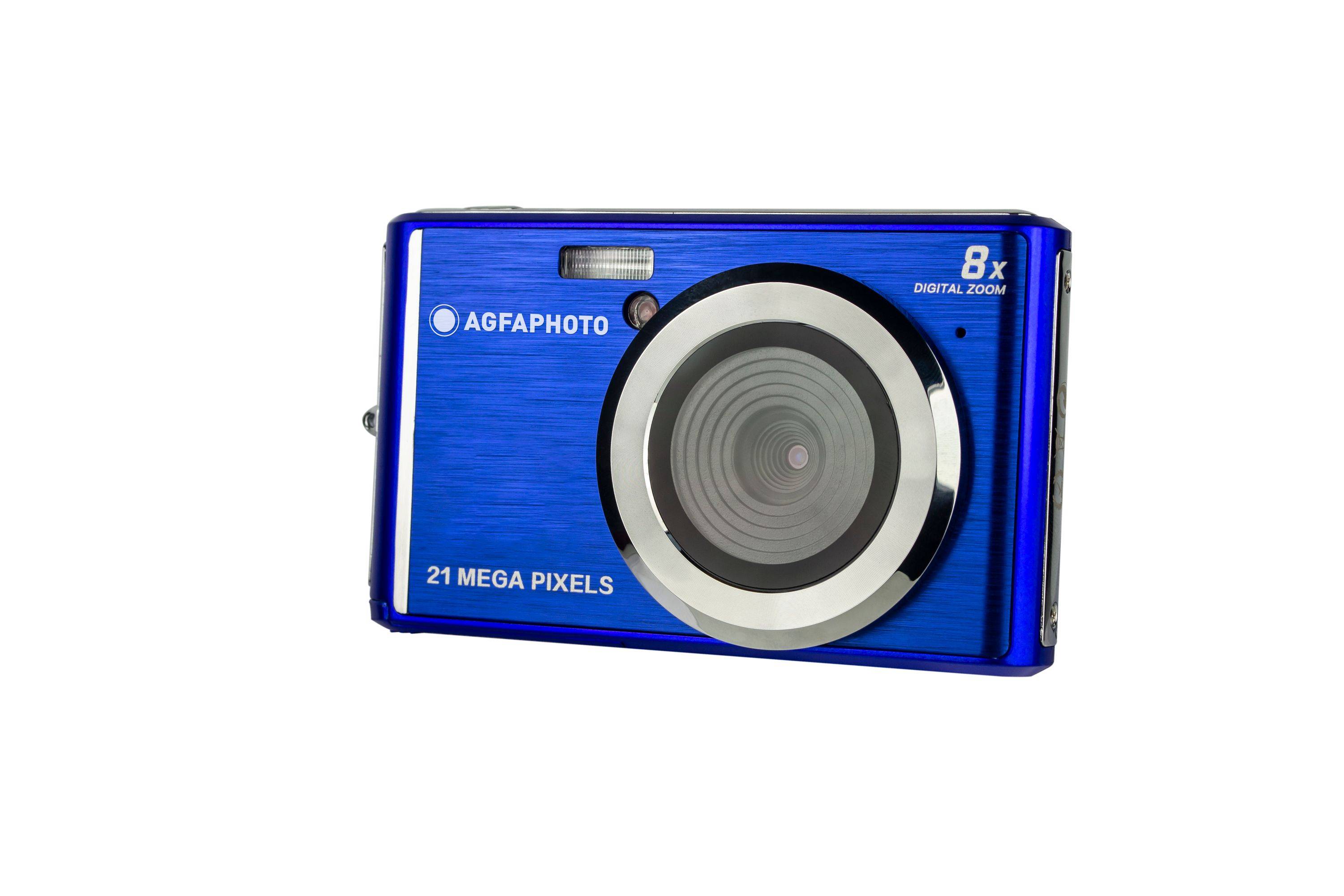 AgfaPhoto Realishot DC5200 - 21 MP Digitalkamera Blau mit CMOS-Sensor & 8-fachem Digitalzoom - HD 720p Videoaufnahme