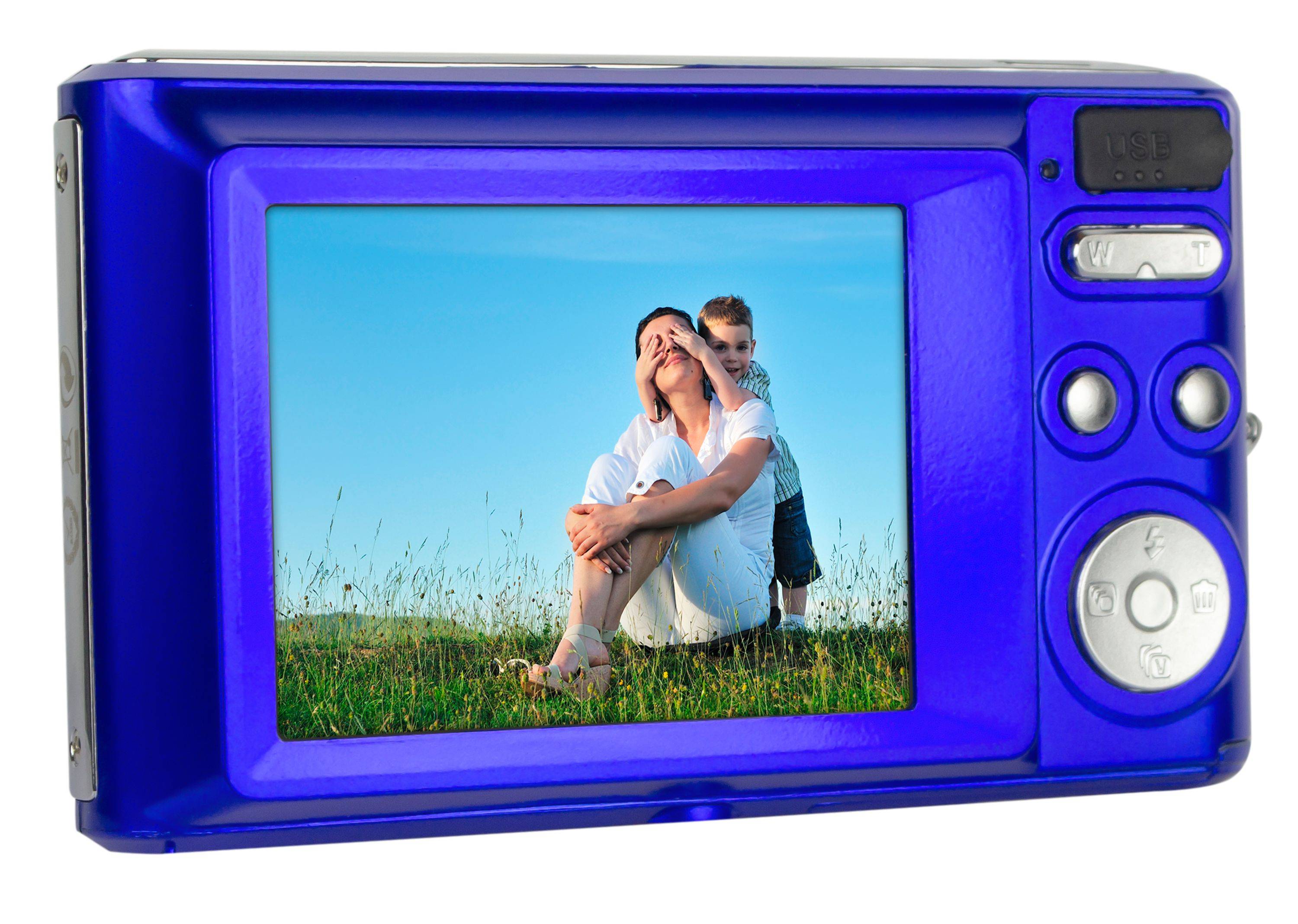 AgfaPhoto Realishot DC5200 - 21 MP Digitalkamera Blau mit CMOS-Sensor & 8-fachem Digitalzoom - HD 720p Videoaufnahme