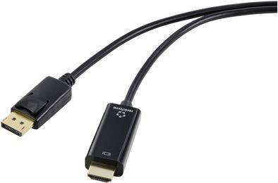 HDMI Anschlusskabel DisplayPort Stecker 1.00 m Schwarz RF-5179186 PVC-Mantel (RF-5179186)