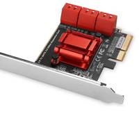 AXAGON PCES-SA6 - PCIe - SATA - Full-height / Low-profile - PCIe 3.0 - Rot - Silber - PC