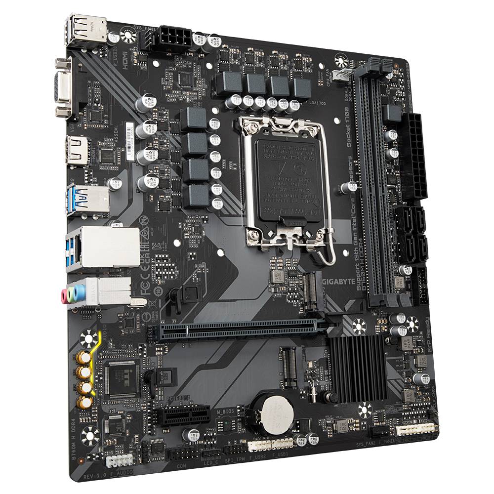 Gigabyte B760M H DDR4 - 1.0 - Motherboard - micro ATX - LGA1700-Sockel - B760 Chipsatz - USB 3.2 Gen 1 - Gigabit LAN - Onboard-Grafik (CPU