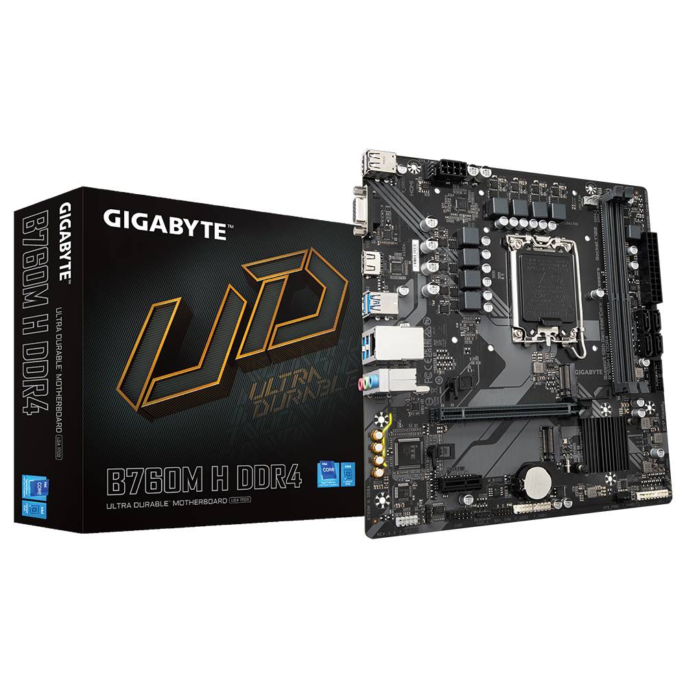 Gigabyte B760M H DDR4 - 1.0 - Motherboard - micro ATX - LGA1700-Sockel - B760 Chipsatz - USB 3.2 Gen 1 - Gigabit LAN - Onboard-Grafik (CPU