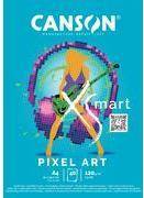 CANSON Studienblock XS'MART PIXEL ART, DIN A4 weißes, glattes Papier, auf einer Seite kariert, 40 Blatt,