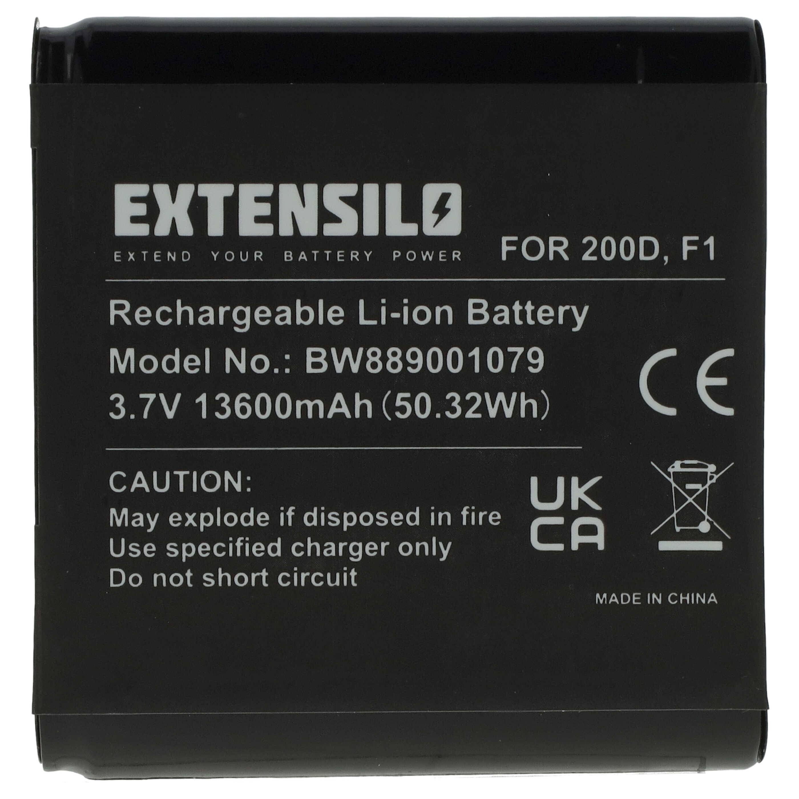 EXTENSILO Akku Ersatz für Pure ChargePAK F1, F1 für digital Radio (13600 mAh, 3,7 V, Li-Ion)