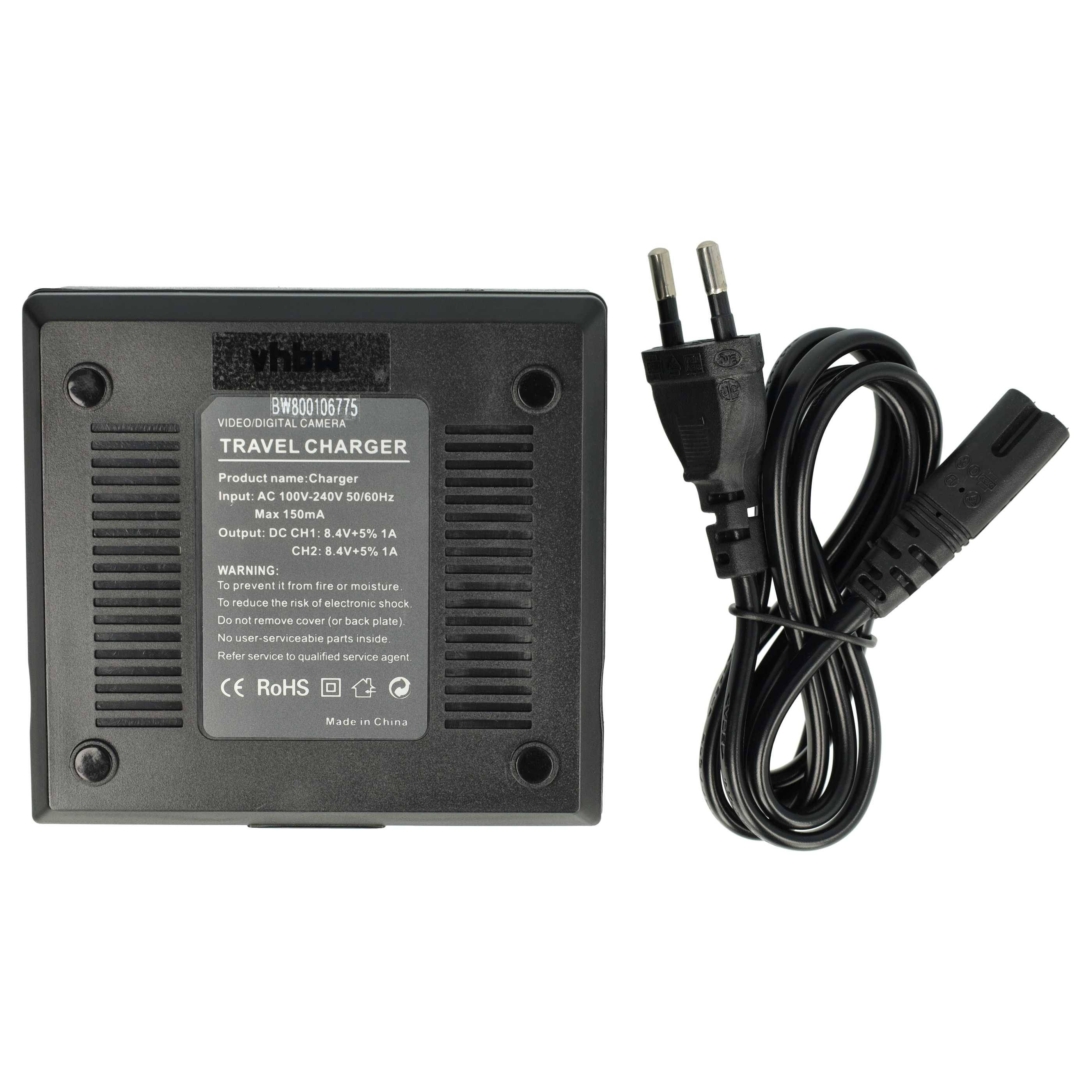 vhbw Dual Ladegerät kompatibel mit Canon PowerShot G16, G3 x, G1 X, G15, SX40 HS Kamera Camcorder/Akku - Ladeschale, Ladestandsanzeige