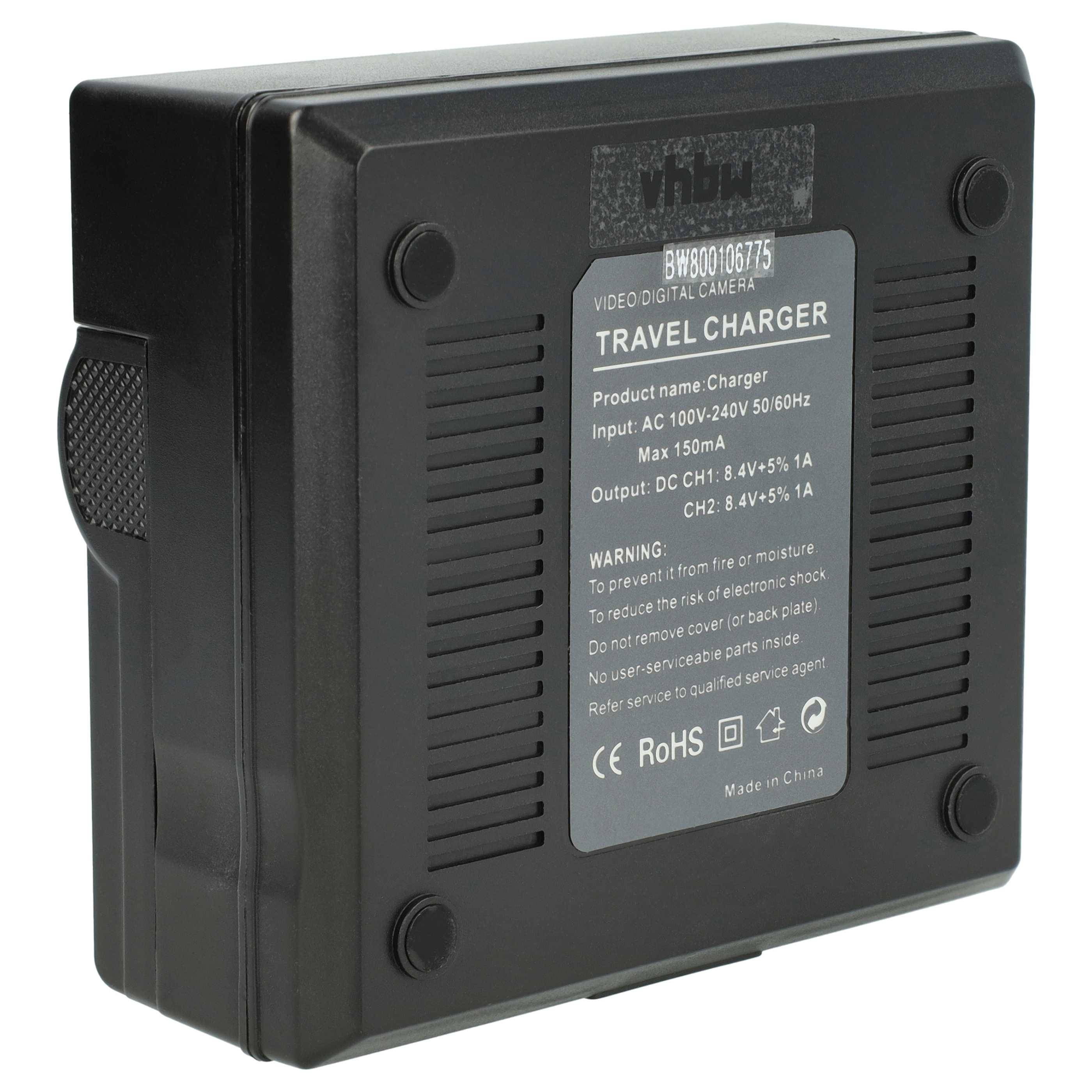 vhbw Dual Ladegerät kompatibel mit Canon PowerShot G16, G3 x, G1 X, G15, SX40 HS Kamera Camcorder/Akku - Ladeschale, Ladestandsanzeige