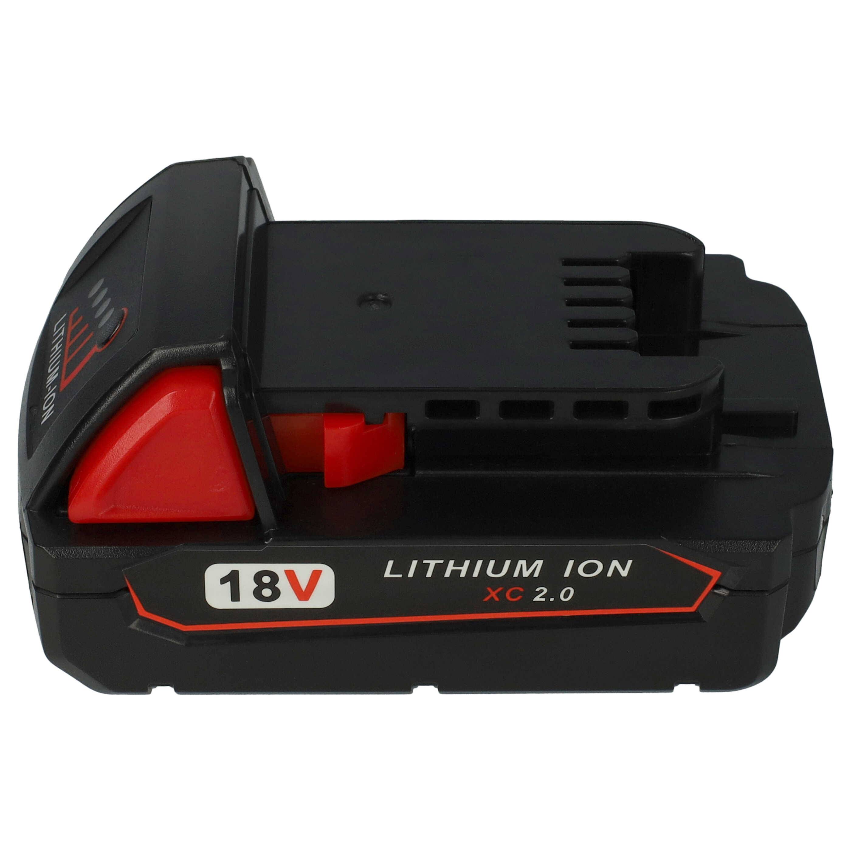 vhbw Akku kompatibel mit Milwaukee 2605-20, 2605-22, 2606-20, 2606-22CT, 2607-20, 2607-22 Elektrowerkzeug (2000 mAh, Li-Ion, 18 V)