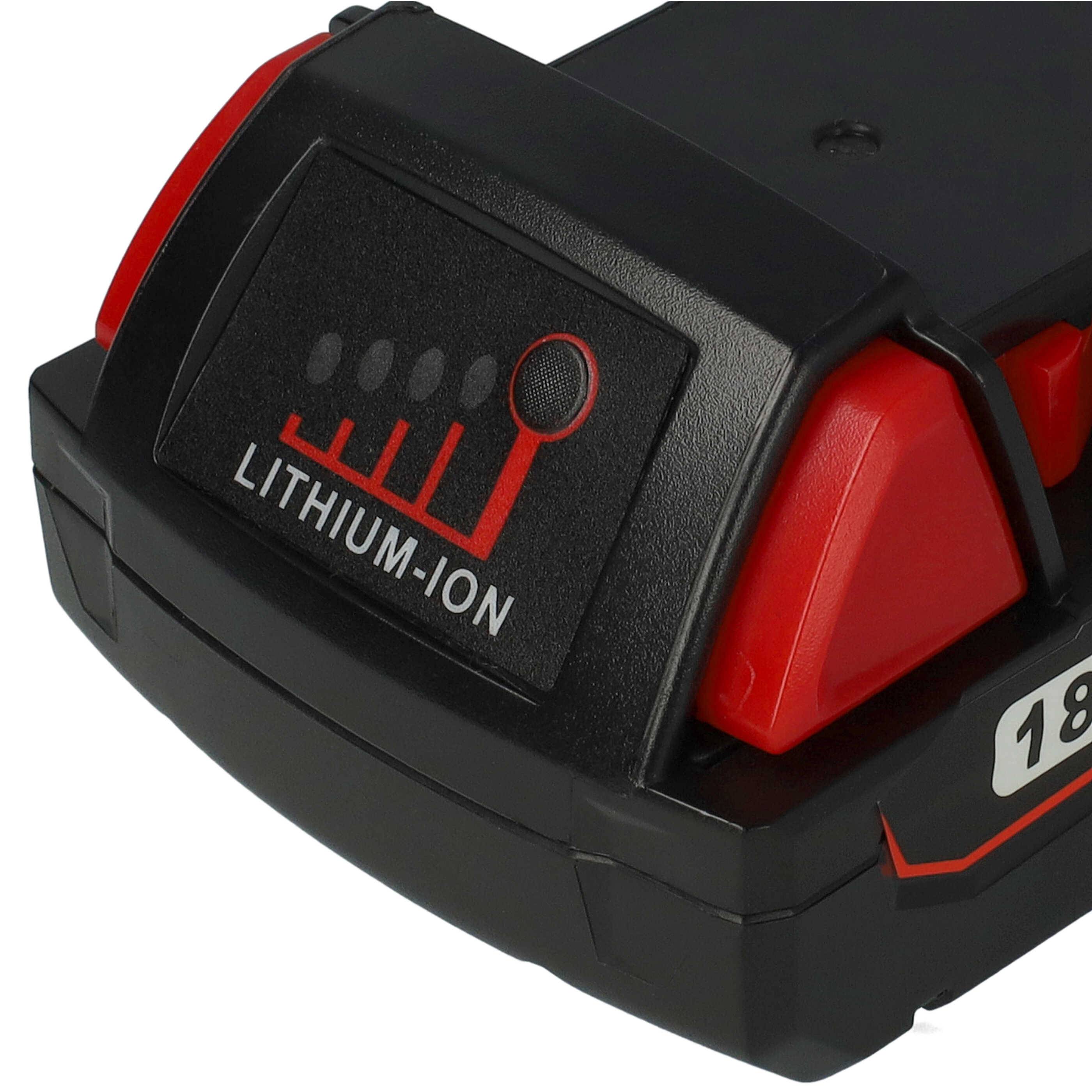vhbw Akku kompatibel mit Milwaukee M18 ONEDD-502X, ONEID, ONEID-0X, ONEID-502X, ONEIWF12 Elektrowerkzeug (2000 mAh, Li-Ion, 18 V)