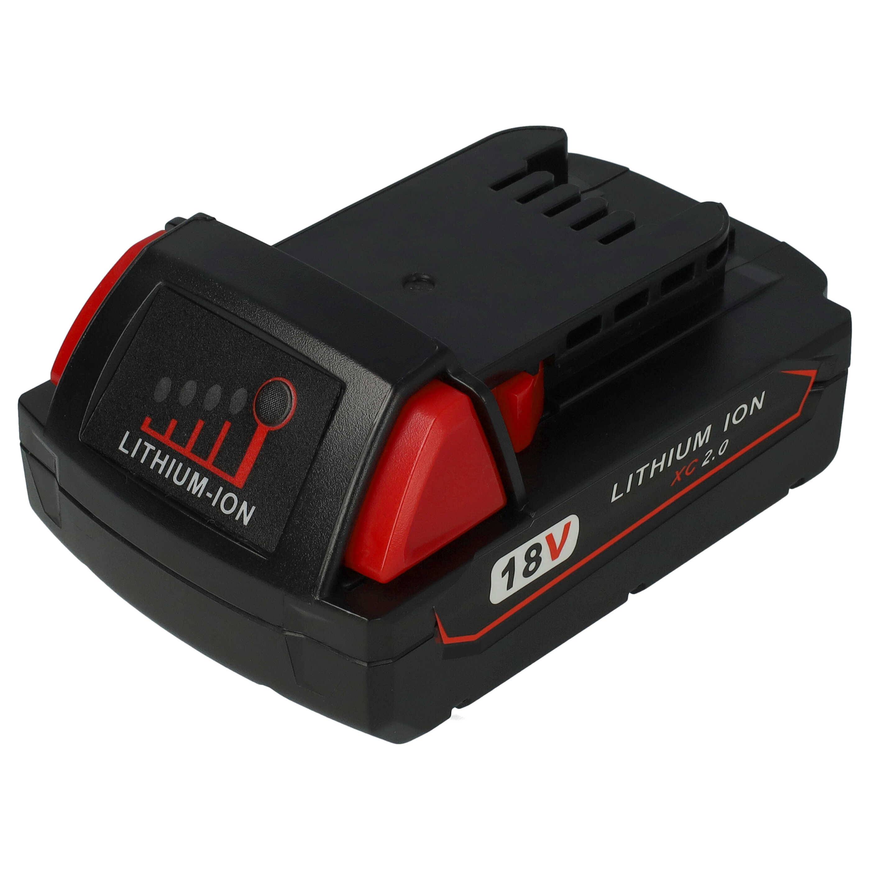 vhbw Akku kompatibel mit Milwaukee 9079-23, 9099-20, 9099-23, C12-28 DCR, C18 DD, C18 HZ, C18 ID Elektrowerkzeug (2000 mAh, Li-Ion, 18 V)