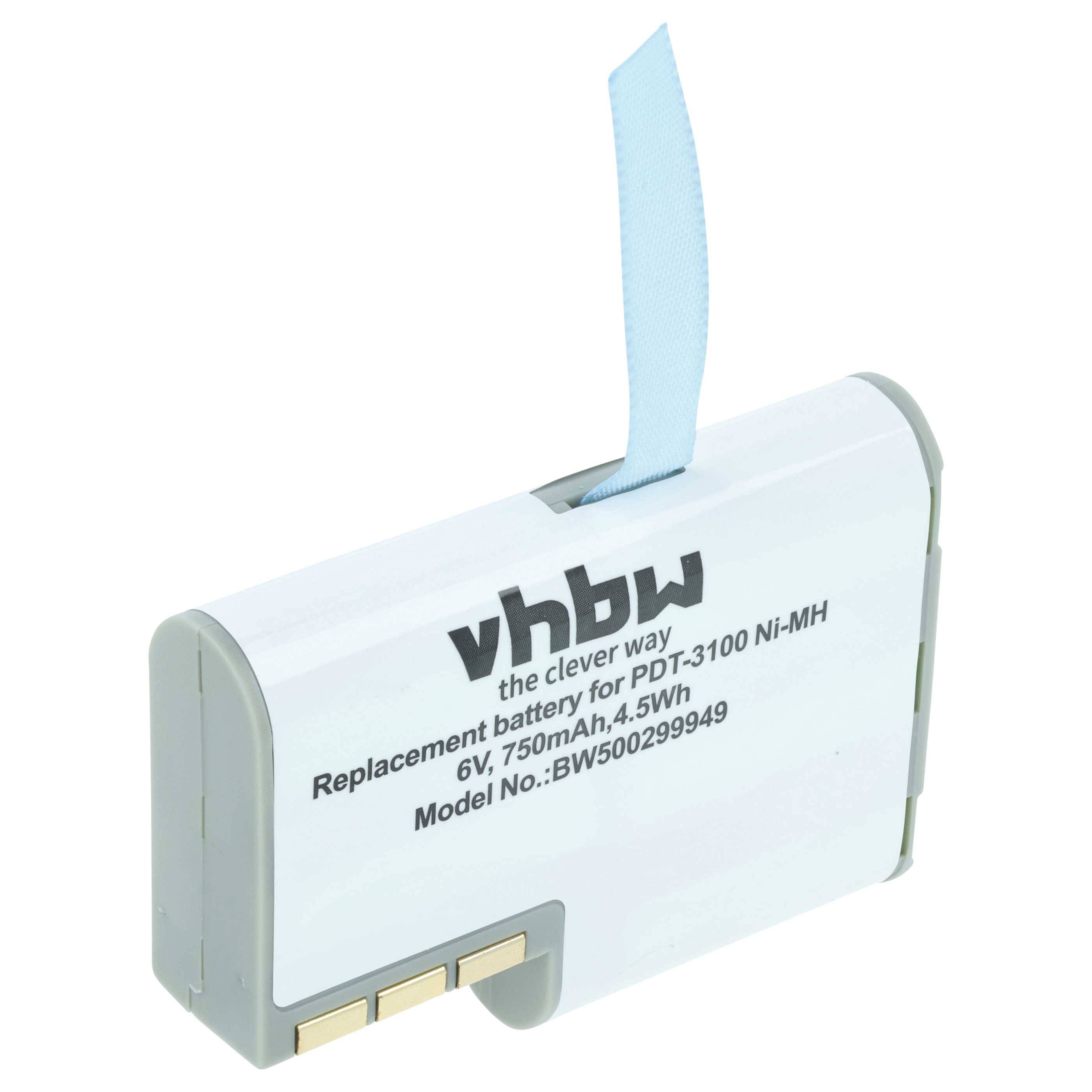 Ersatzbatterie für PDT-3100 Ni-MH, 6V, 750mAh. Modell-Nr.: BW500299949, von vhbw.