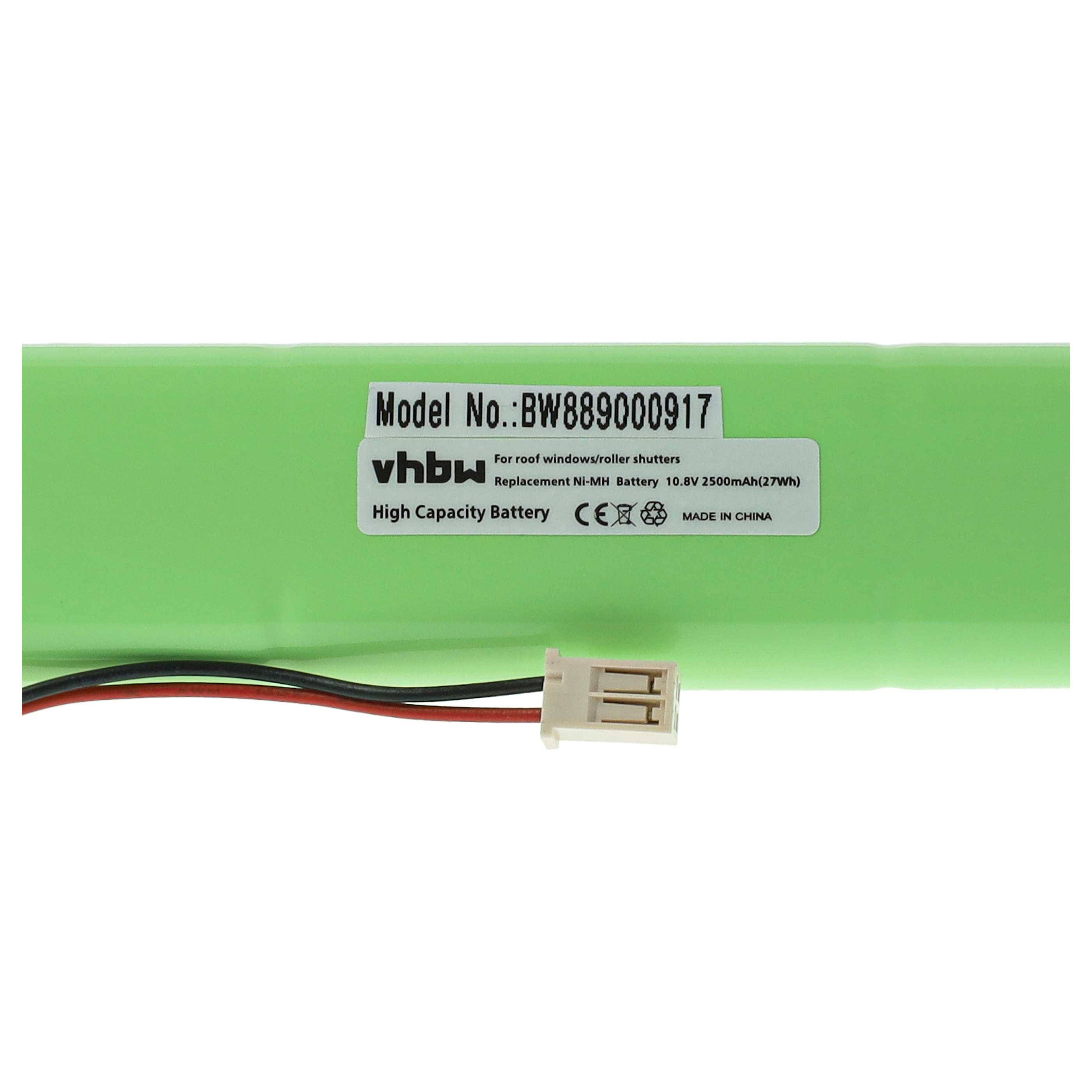 vhbw Ladegerät inkl. Akku (2500 mAh) Ersatz für Velux 946933, 946930 für NiMH-Akkus