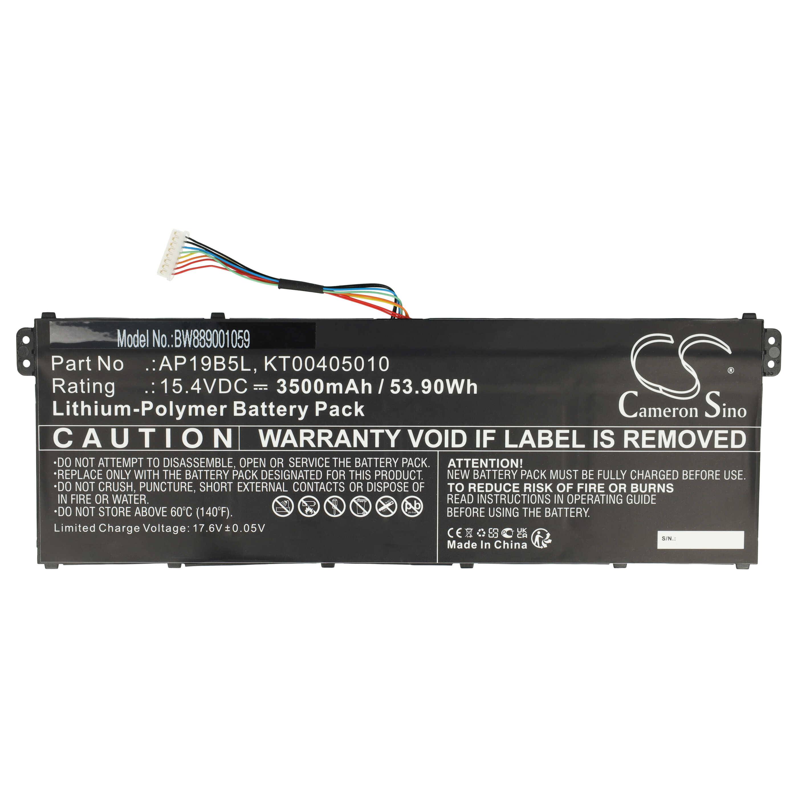 vhbw Akku kompatibel mit Acer Aspire 5 A515-43, A515-43-DDR4, A515-43-R057, A515-43-R0B6 Notebook (3500mAh, 15,4V, Li-Polymer)