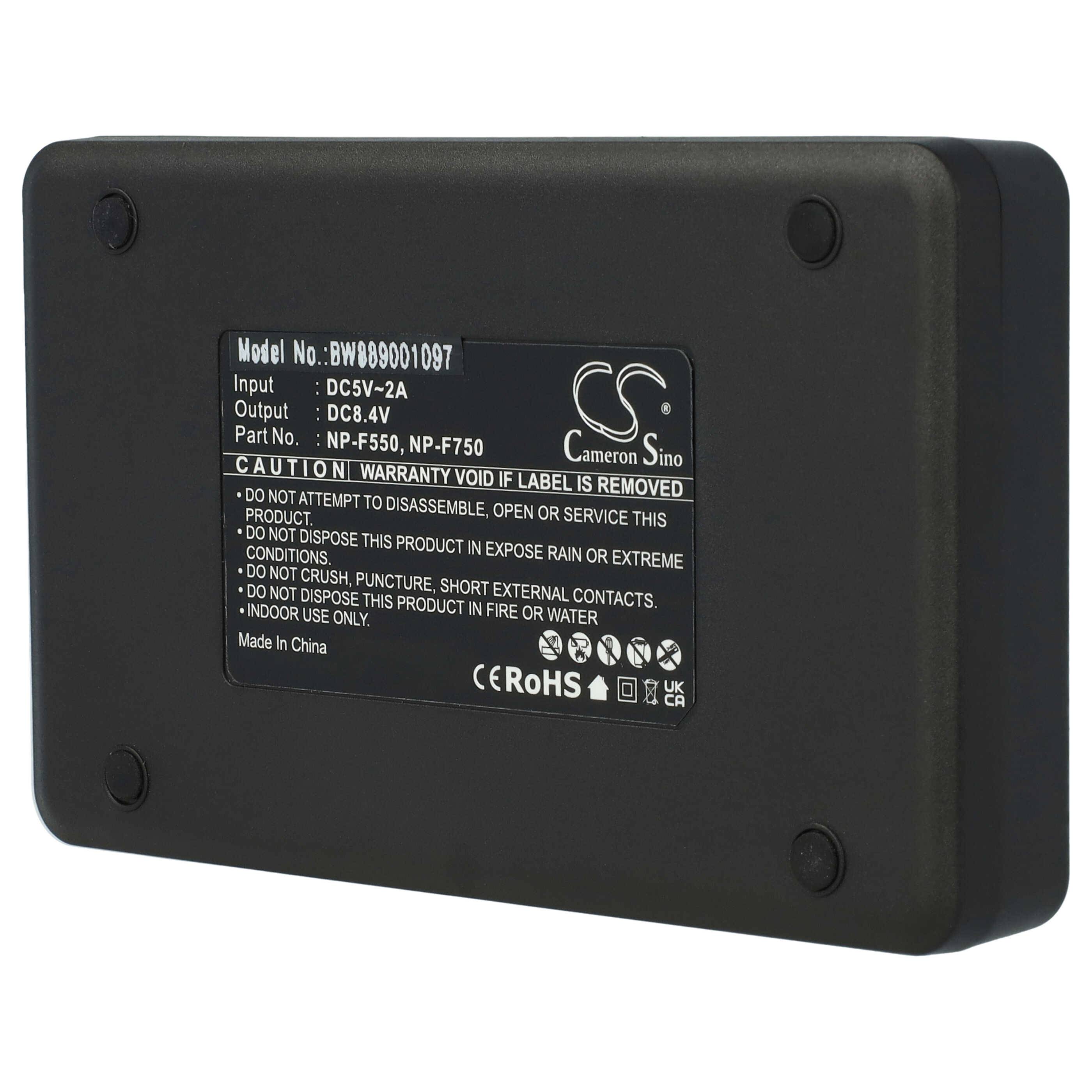 vhbw Dual Ladegerät kompatibel mit Panasonic NV-GS60EB-S, NV-GS60EG-S, NV-GS65, NV-GS60 Kamera Camcorder/Akku - Ladeschale + Micro-USB-Kabel