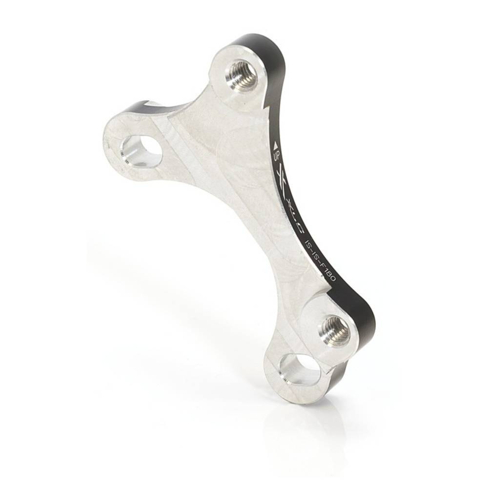 XLC Scheibenbremsadapter für IS-Bremse IS-Gabel VR Ø180mm, HR Ø160mm BR-X28, schwarz/silber