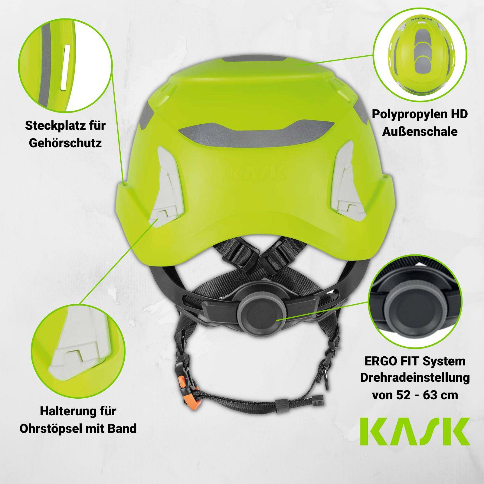 Schutzhelm KASK Primero / Primero Air WHE00114-221 Farbe warngelb Typ Primero Air Hi Viz Ausführung mit Belüftungskanäle