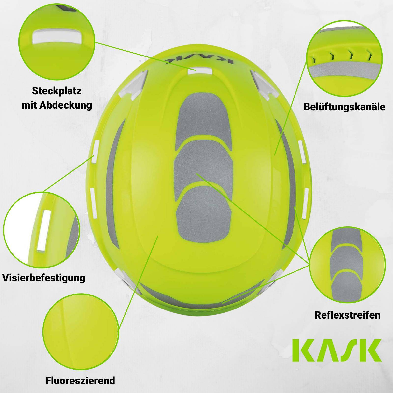 Schutzhelm KASK Primero / Primero Air WHE00114-221 Farbe warngelb Typ Primero Air Hi Viz Ausführung mit Belüftungskanäle