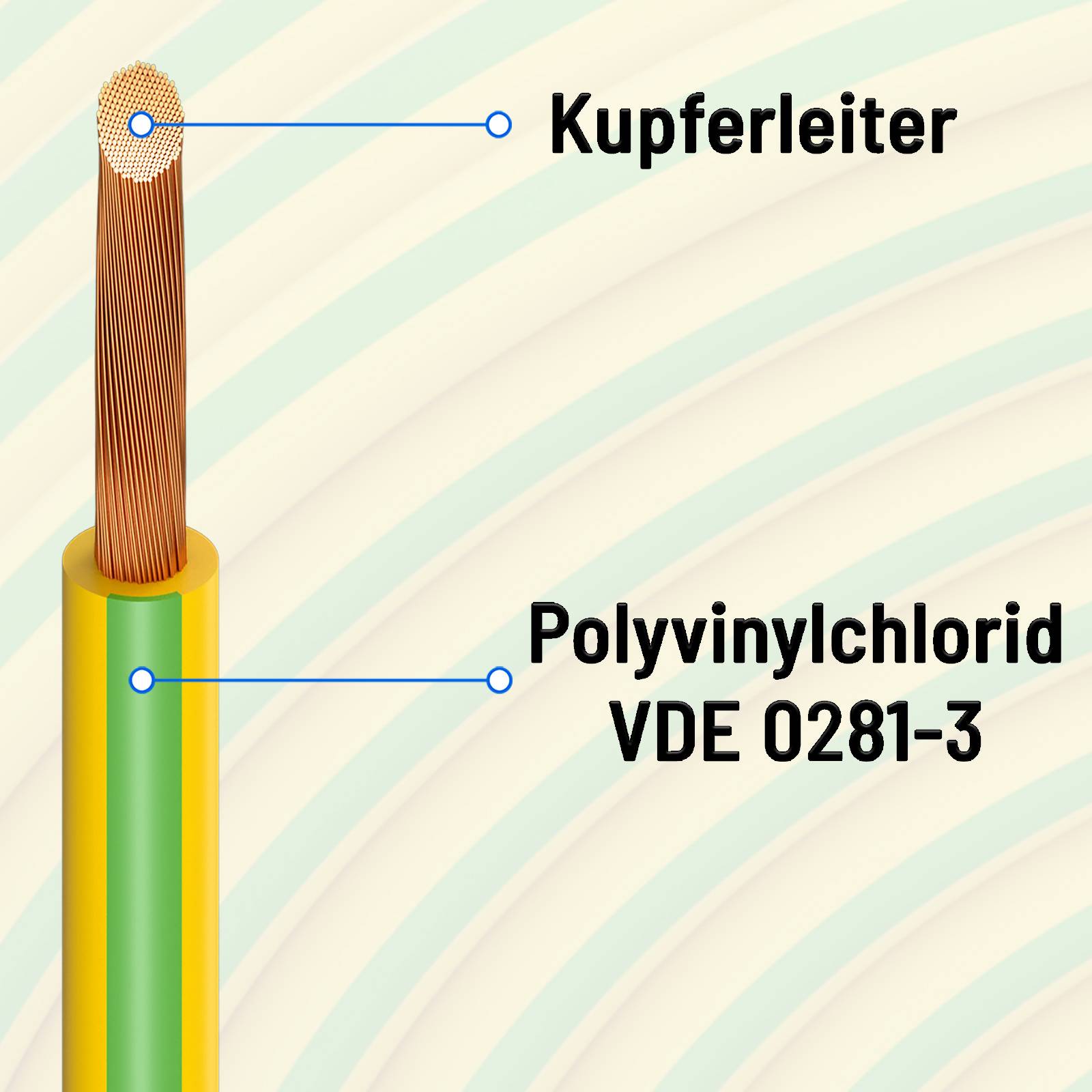 hb-digital Erdungskabel 10mm2 flexibel 15m PVC Aderleitung H07V-K