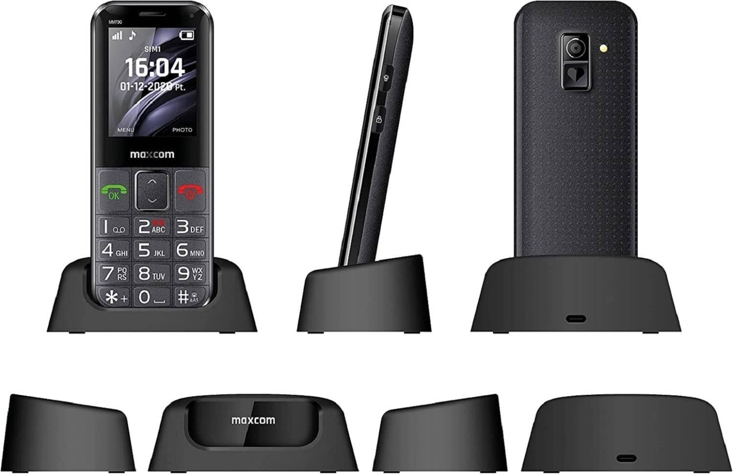 MAXCOM MM 730 schwarz Handy Farbdisplay 2G Bluetooth Taschenlampe SOS-Taste