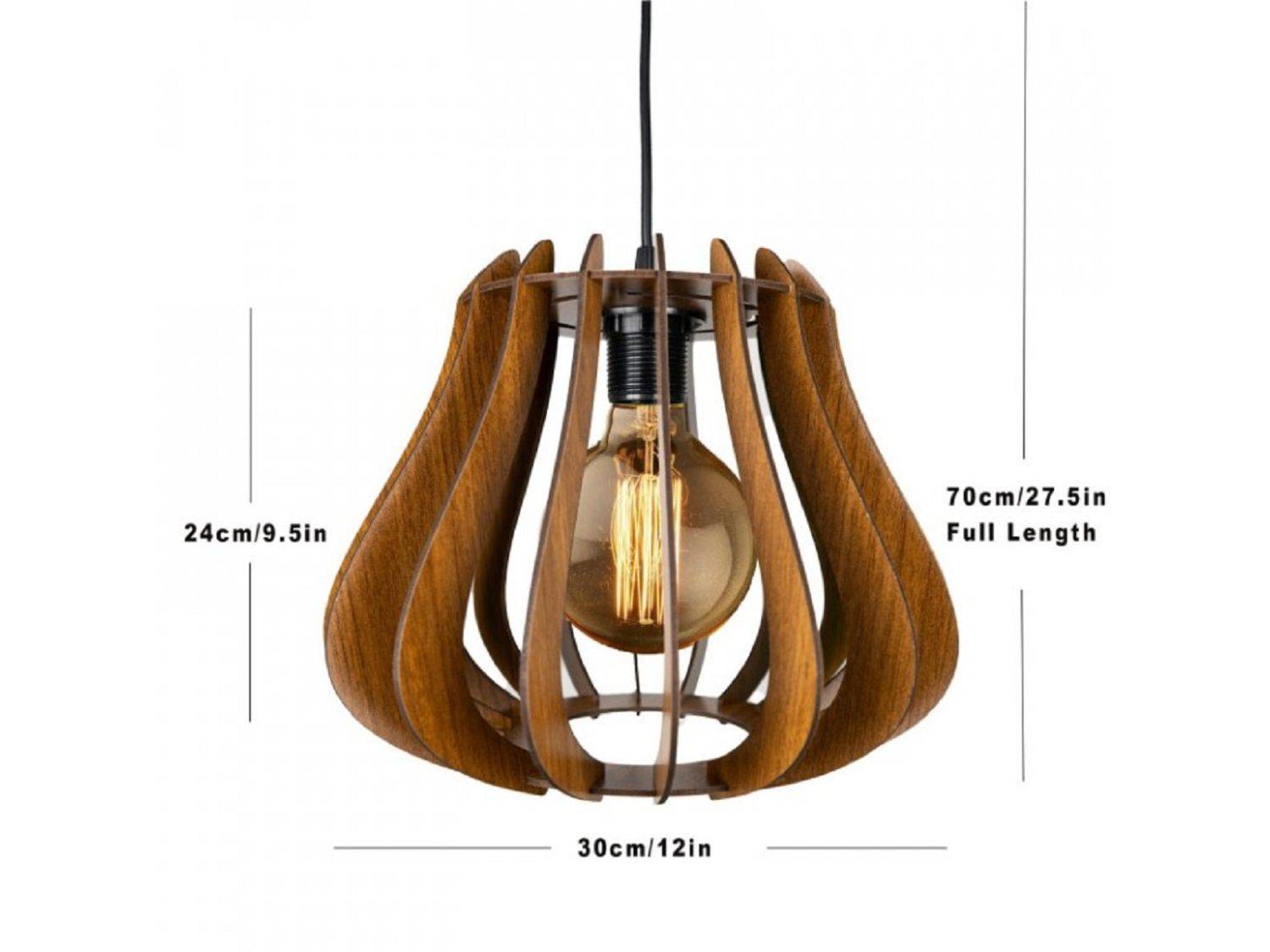 Luxel Avize Lal AV18 Pendelleuchte Deckenleuchte E27 Innenraumleuchte Deckenlampe Pendellampe Walnuss