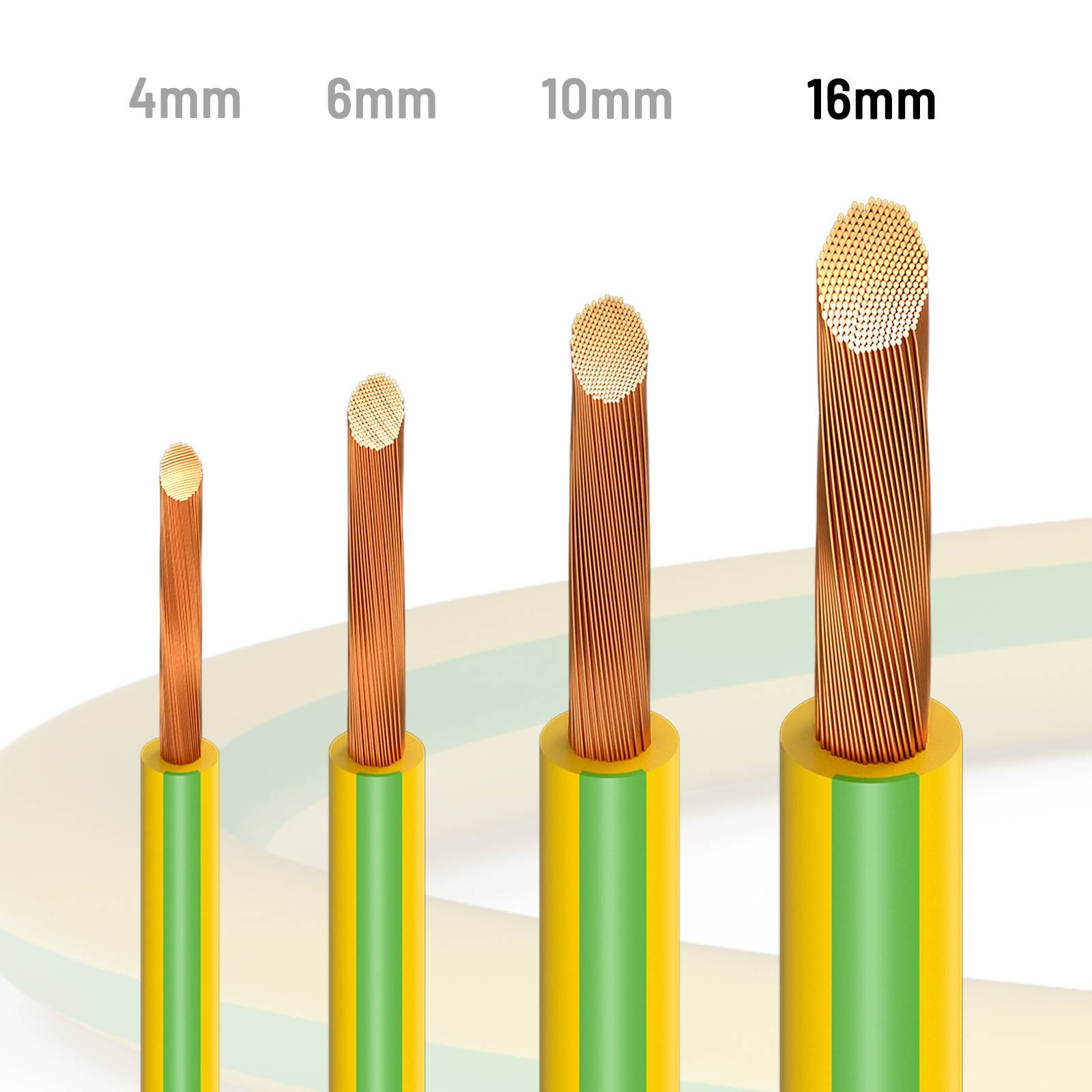 hb-digital PVC Aderleitung 300m H07V-K Erdungskabel 16mm2 Erdungsleitung flexibel