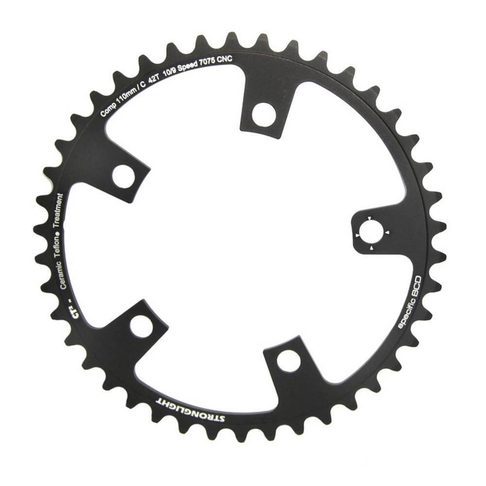 STRONGLIGHT 273566 Kettenblatt Type 110 C innen 42 Zähne, schwarz, ct², 10-fach, schwarz