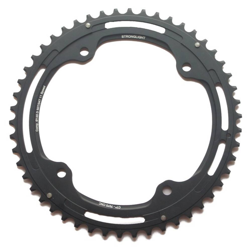 STRONGLIGHT 273158 Kettenblatt Type F 145/112mm außen 52 Zähne, 11-fach, schwarz (1 Stück)