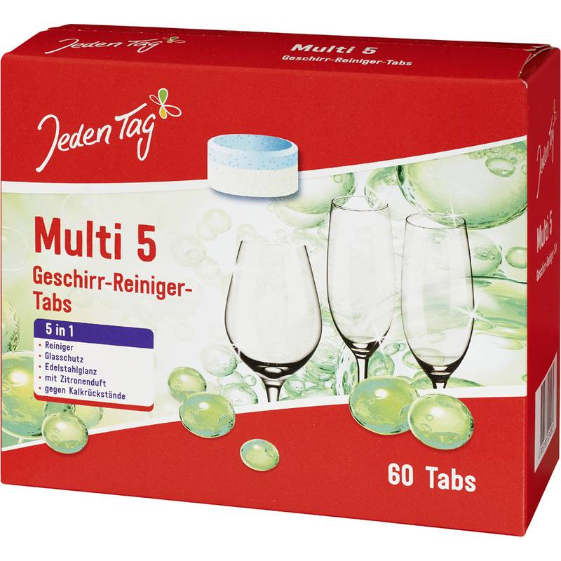 Jeden Tag Spülmaschinentabs Multi 5, 60 Tabs, im Karton