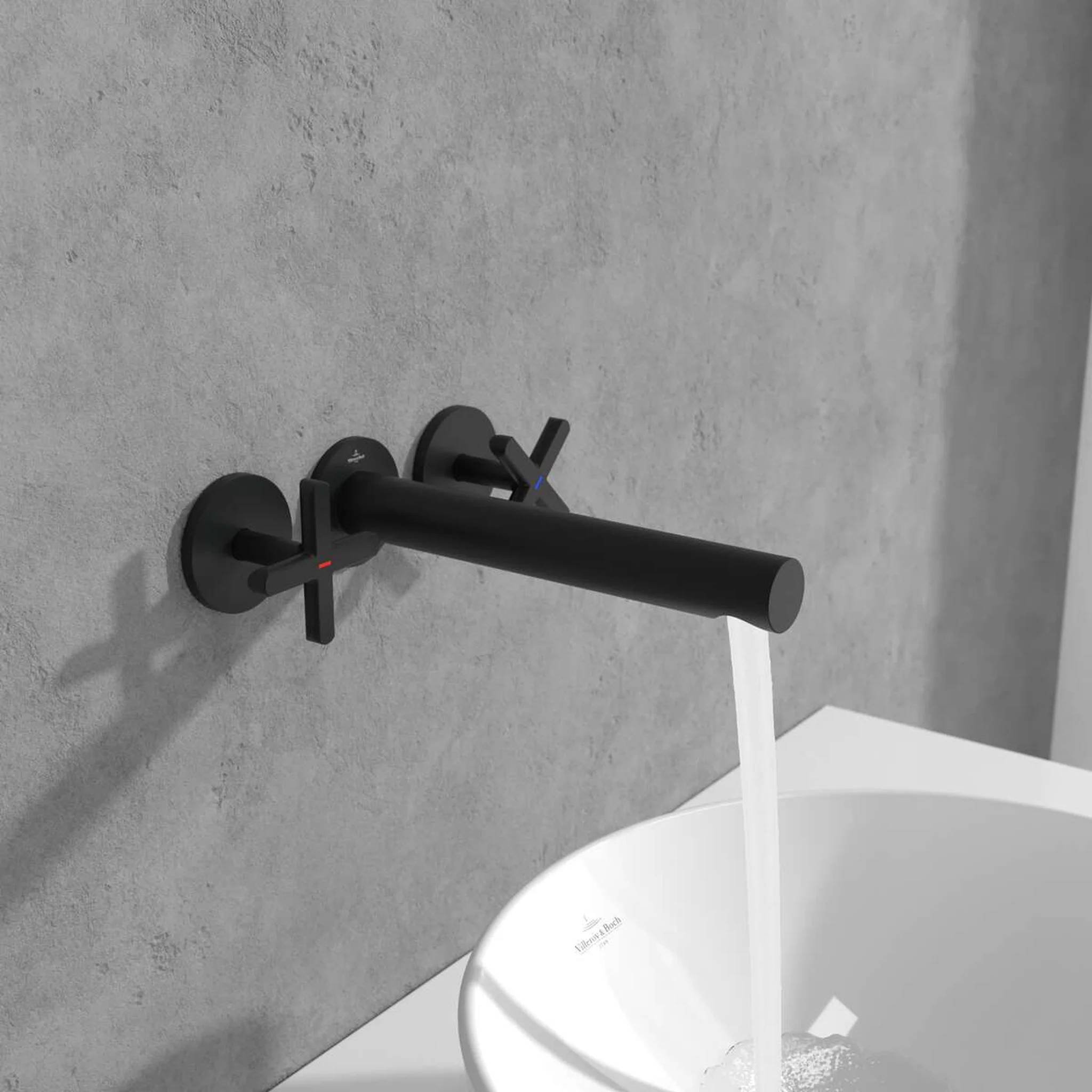 Villeroy & Boch Waschtischarmatur Loop & Friends 60x60x225mm o. Ablaufg. Matt Black, 1 Stk.